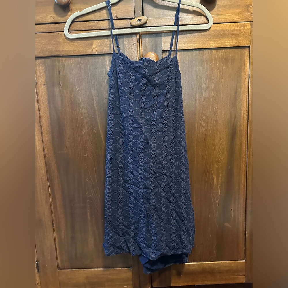 Blue floral embroidered dress